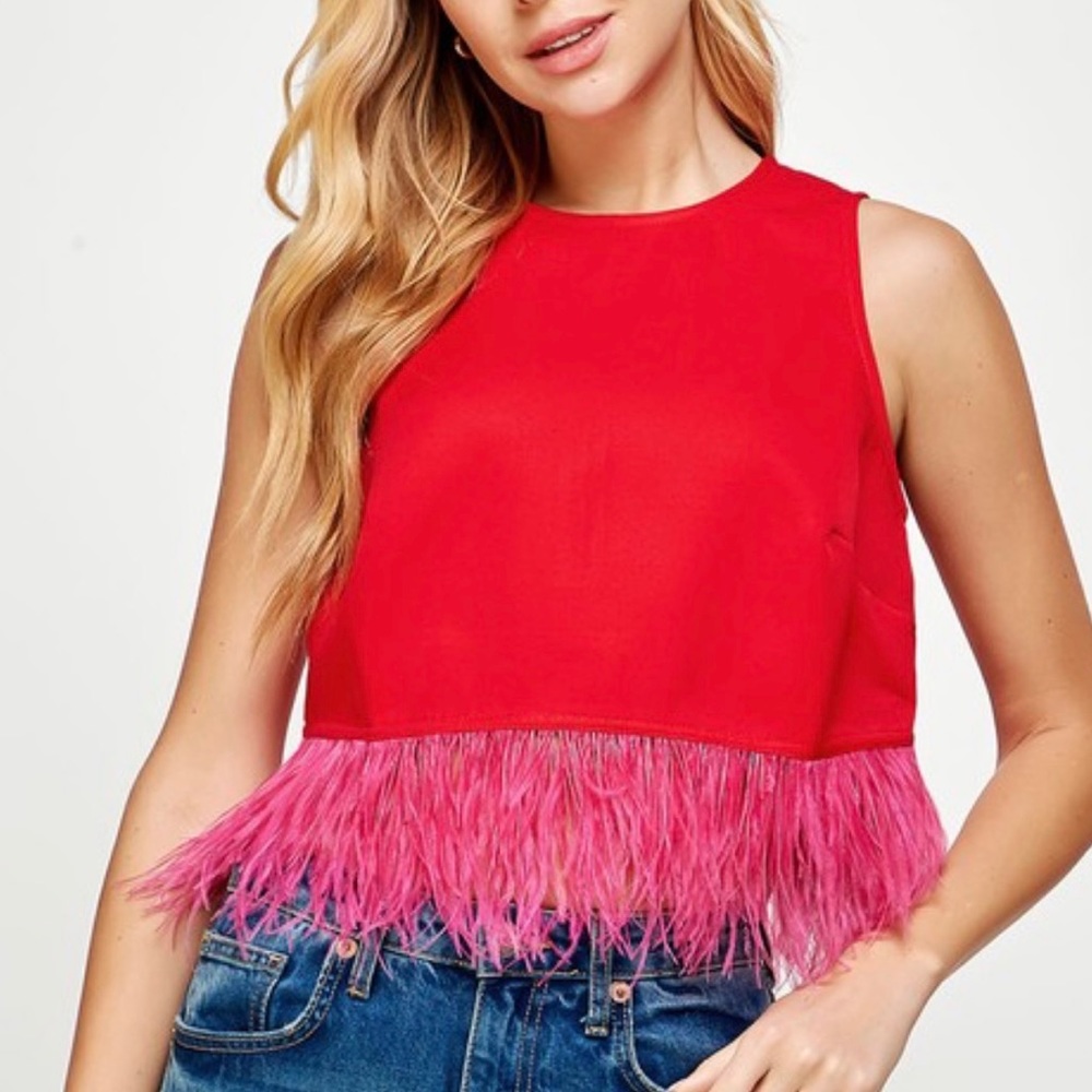 Feather crop top